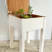 VINTAGE WOOD STOOL CHEST