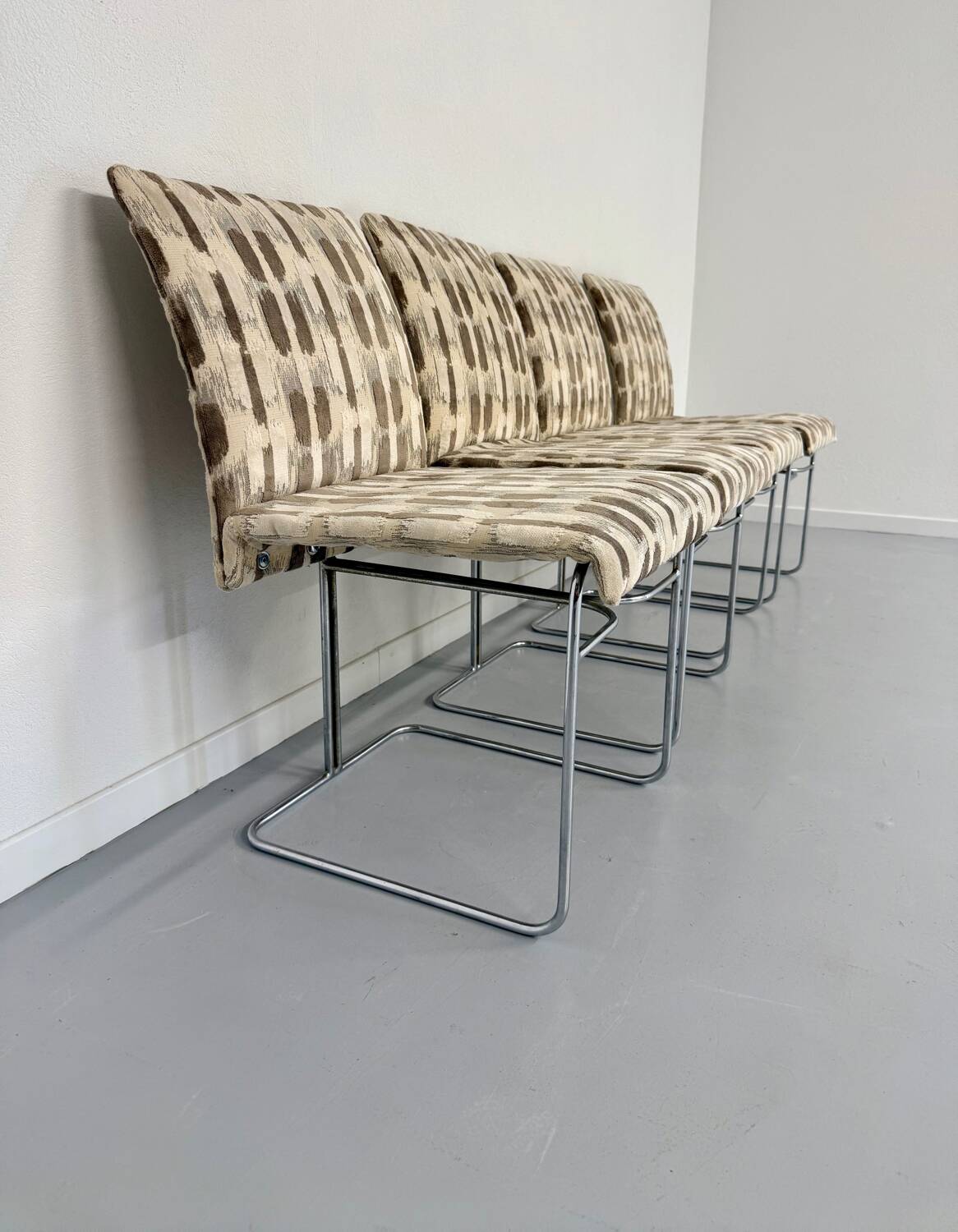Set of 4 old Saporiti Italia chairs from the 1970s, Ernes design