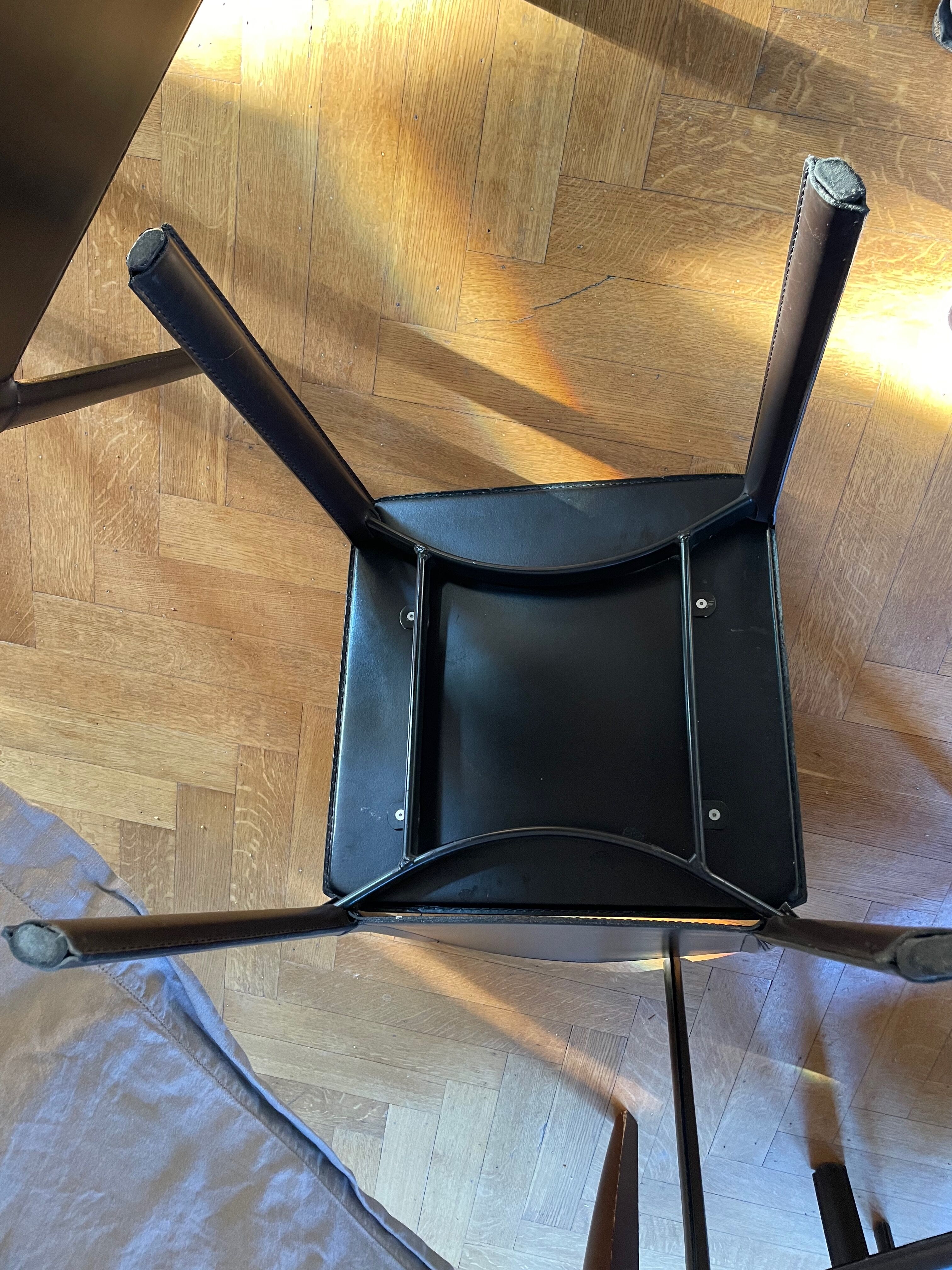 Lot 4 chairs moka cinna brown leather