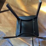 Lot 4 chairs moka cinna brown leather