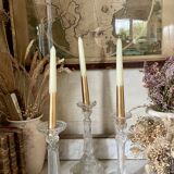 Lot of vintage glass candlesticks