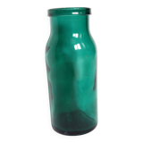 Flacon, bocal en verre moulé vert émeraude