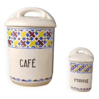 2 coffee pepper spice jars
