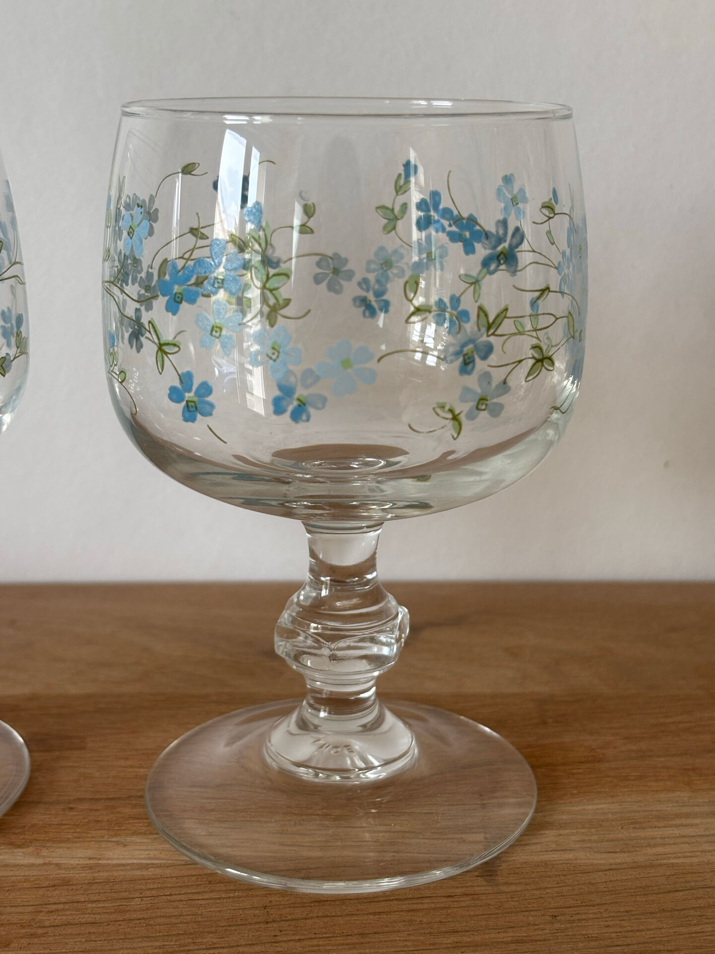 Vintage ensemble de 3 verres à pied grand format eau Arcopal véronica