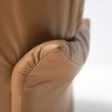 Portovenere sofa in original leather by Vico Magistretti for Cassina