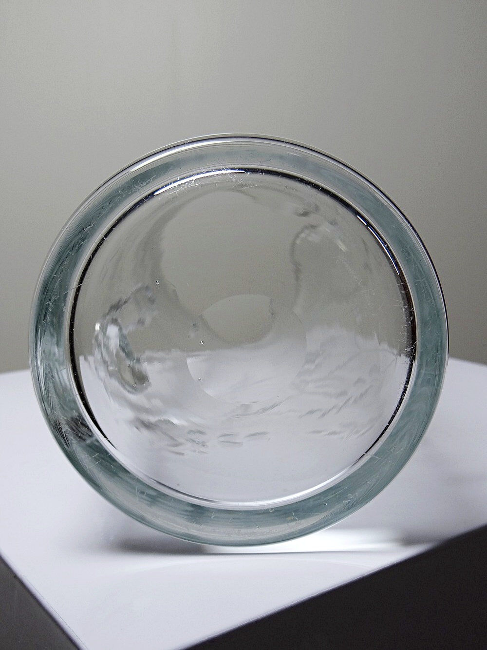 Old crystal/pulled glass pitcher engraved with floral decoration, Europe 1920-1930