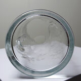 Old crystal/pulled glass pitcher engraved with floral decoration, Europe 1920-1930