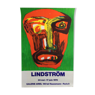 Affiche originale d'exposition de bengt lindström, galerie ariel, 1978