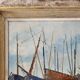 Oil on Canvas Painting Landscape Sailboats Marine - Signed C O'BERLING