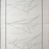 Old drawing - study of geometry - Ecole Royale Polytechnique 1824