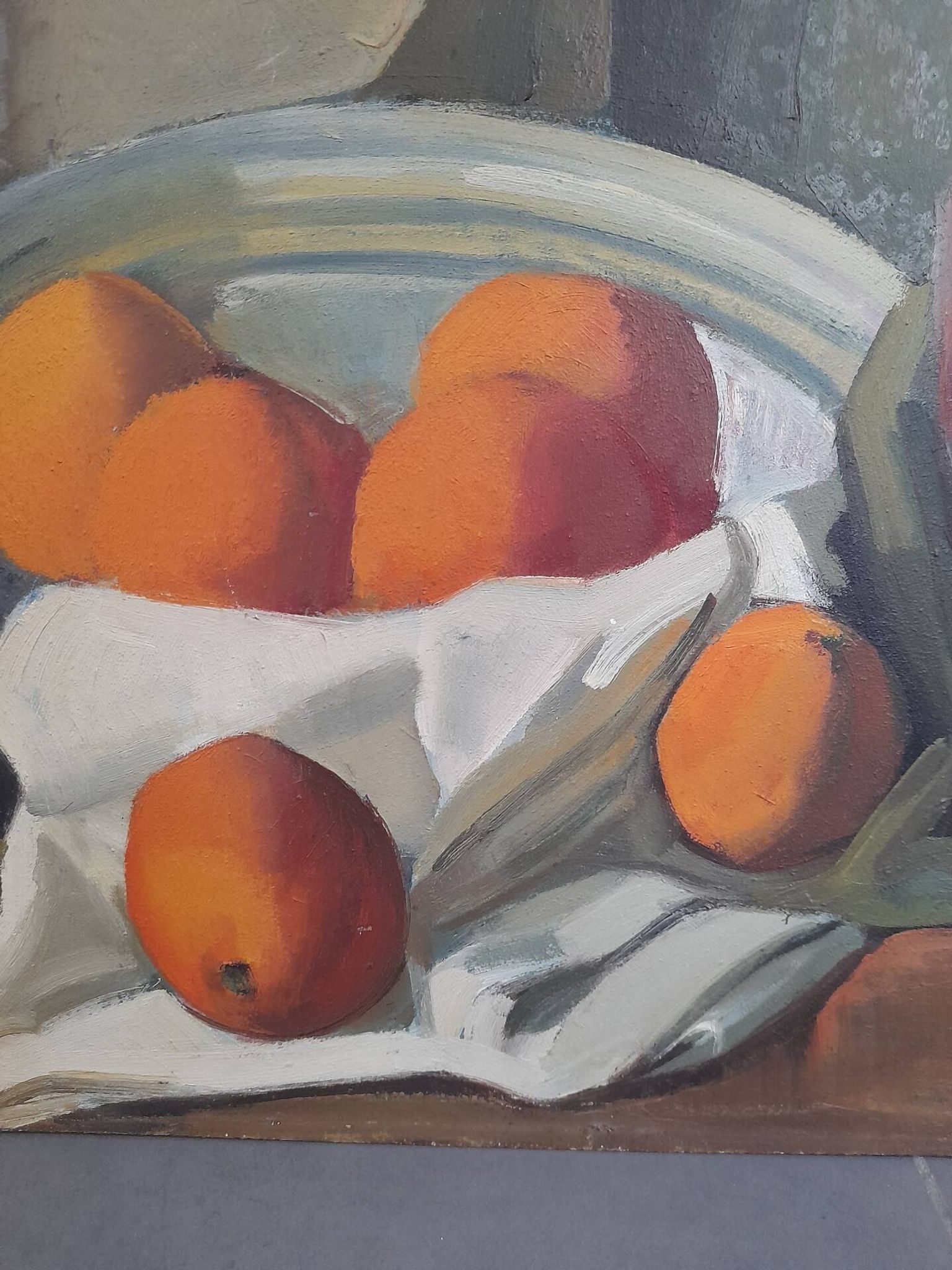 Beautiful still life painting with fruits.