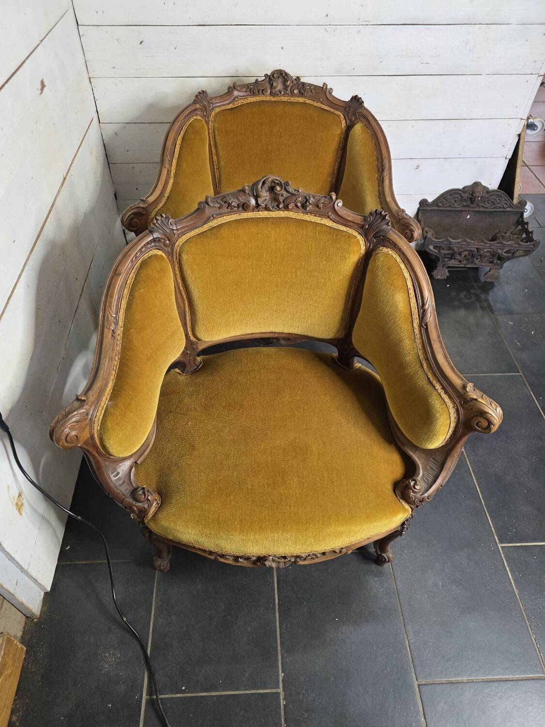 Paire de fauteuils marquise style Louis XV