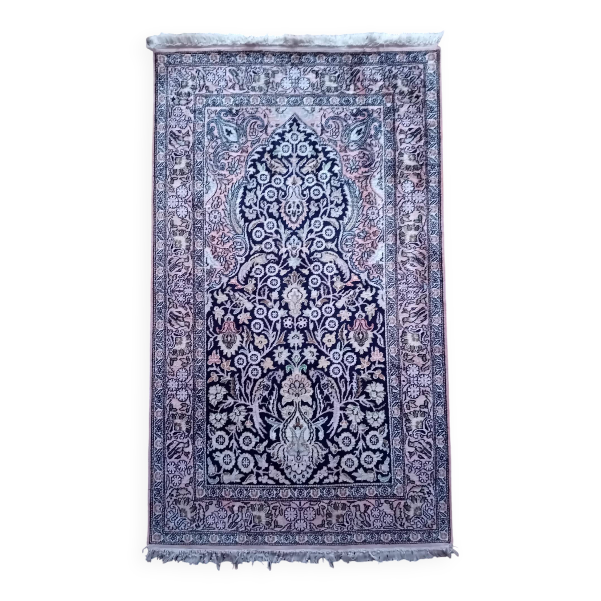 Handmade silk cashmere rug 155x92cm