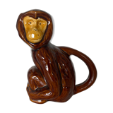 Ceramic pitcher monkey enamelled Poet-Laval