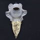 Wall light brass, old tulip glass swan neck