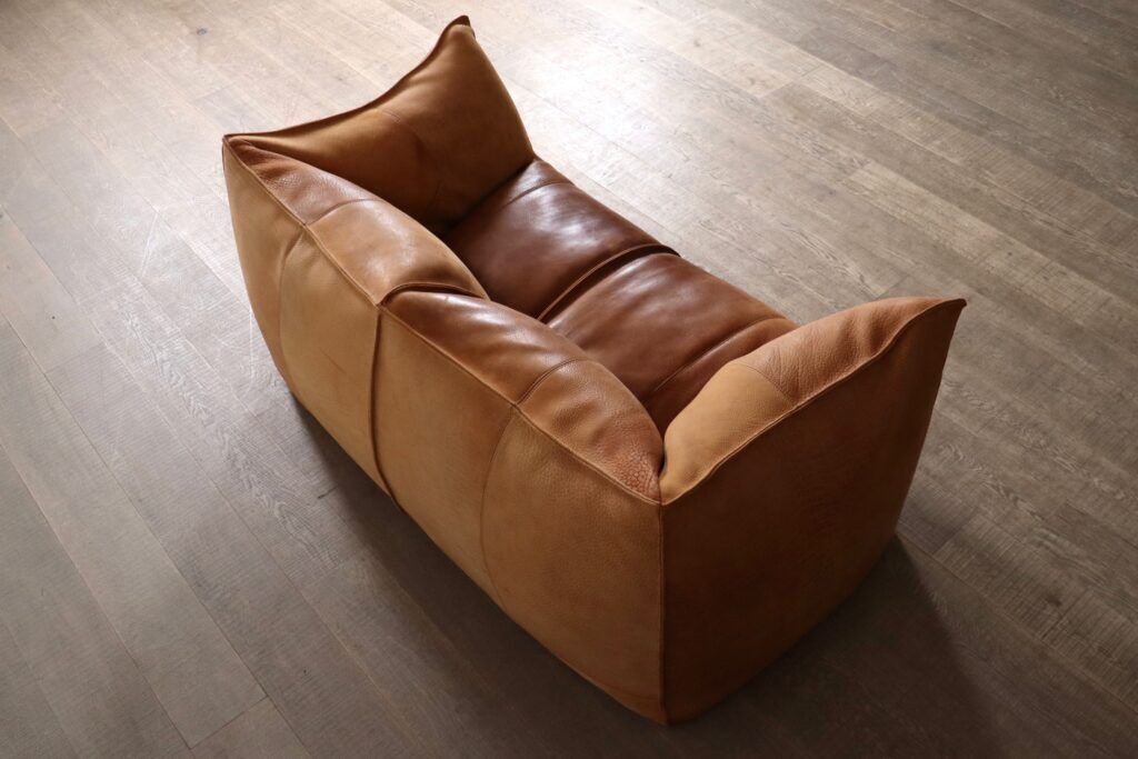 Le Bambole sofa in buffalo leather by Mario Bellini for B&B Italia, 1970s