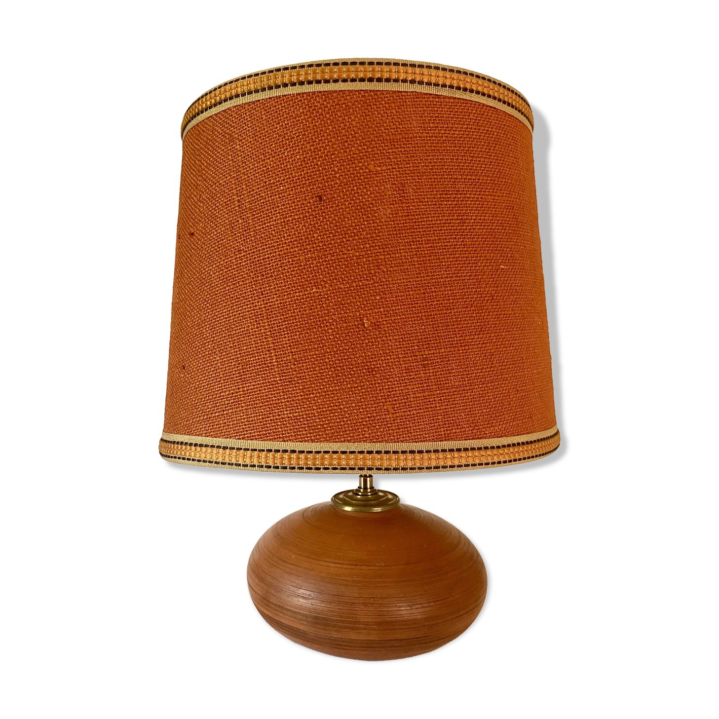 Terracotta lamp, 2M fabric cable, jute lampshade