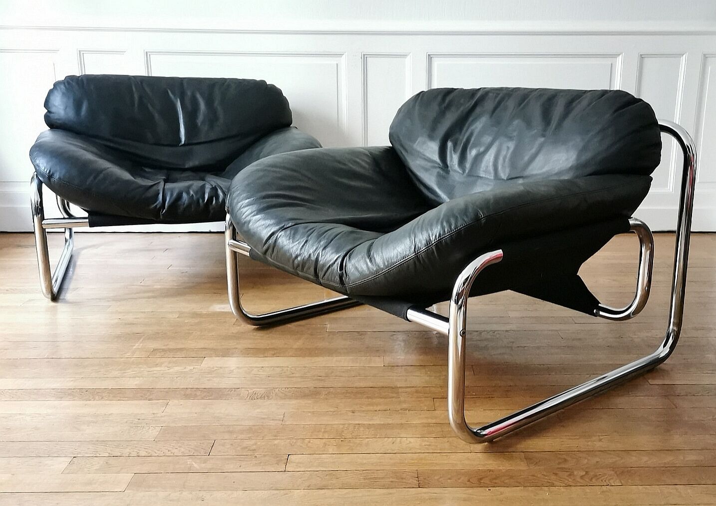 Pair of lounge chairs by Johan Bertil Haggstrom, Swed Form edition