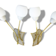 Paire d'appliques 1950 vintage en métal et verre opalin années 50 rockabilly wall lights