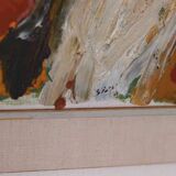 Original Swedish oil on canvas – “Fjällsida” by Sixten Fager – vintage & framed – 45 × 75.5 cm