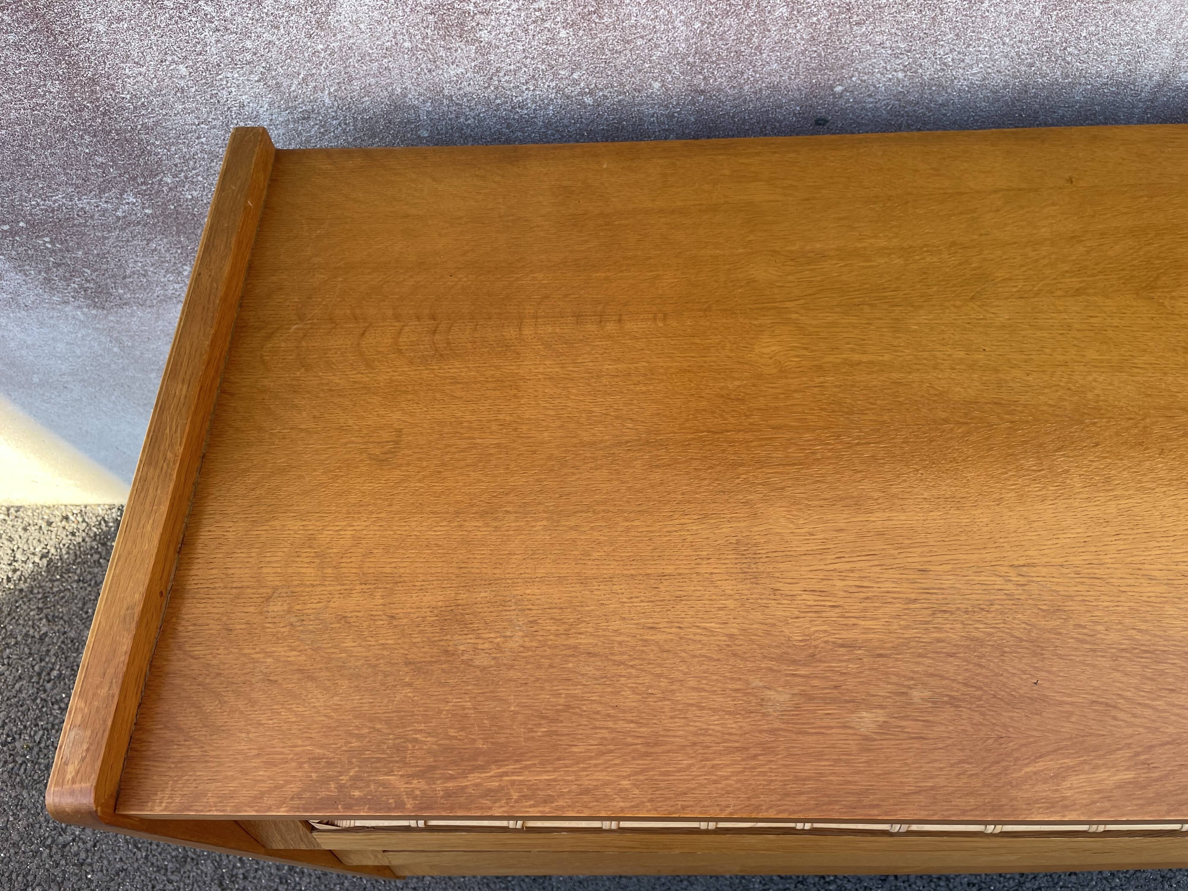 Commode bois et rotin