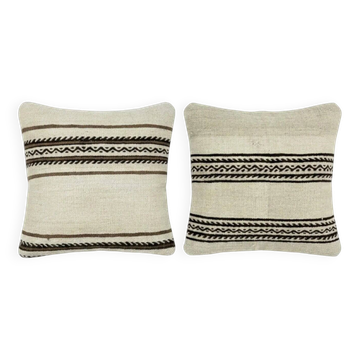 Set of 2 vintage kilim cushion covers 51x51 cm