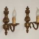 Pair Of Elegant Vintage French Traditional Style Bronze Single Wall Lights