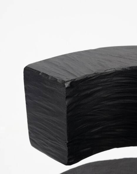 Sculptural chair ii room studio - maniera 29 solid carved and painted oak