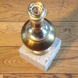 Travertine lamp foot and brass