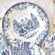 Mismatched antique dinner plates