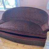 Brown velvet toad sofa
