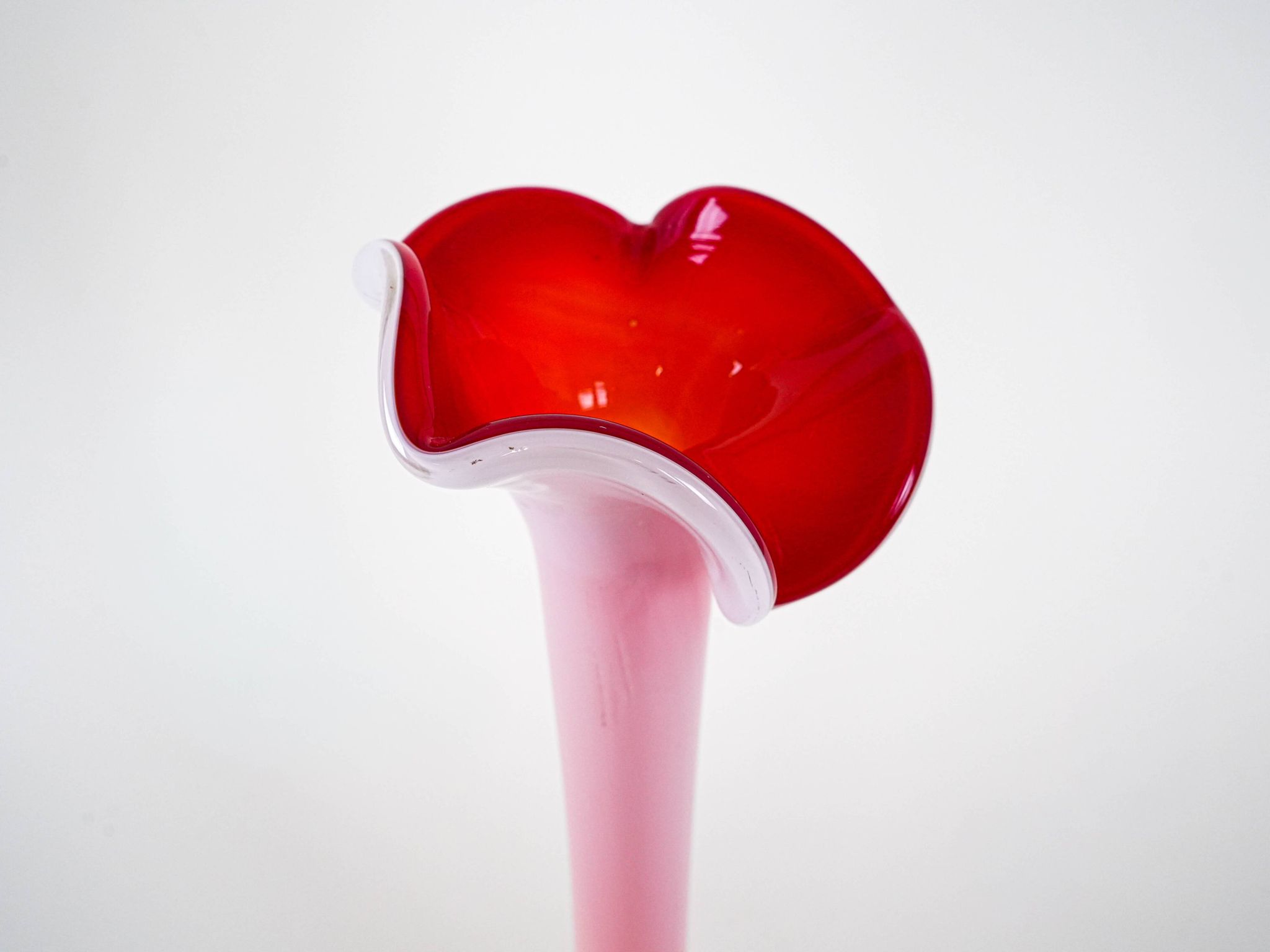 Pink vase, Murano glass, Italian design, 1970s, made in Italy
