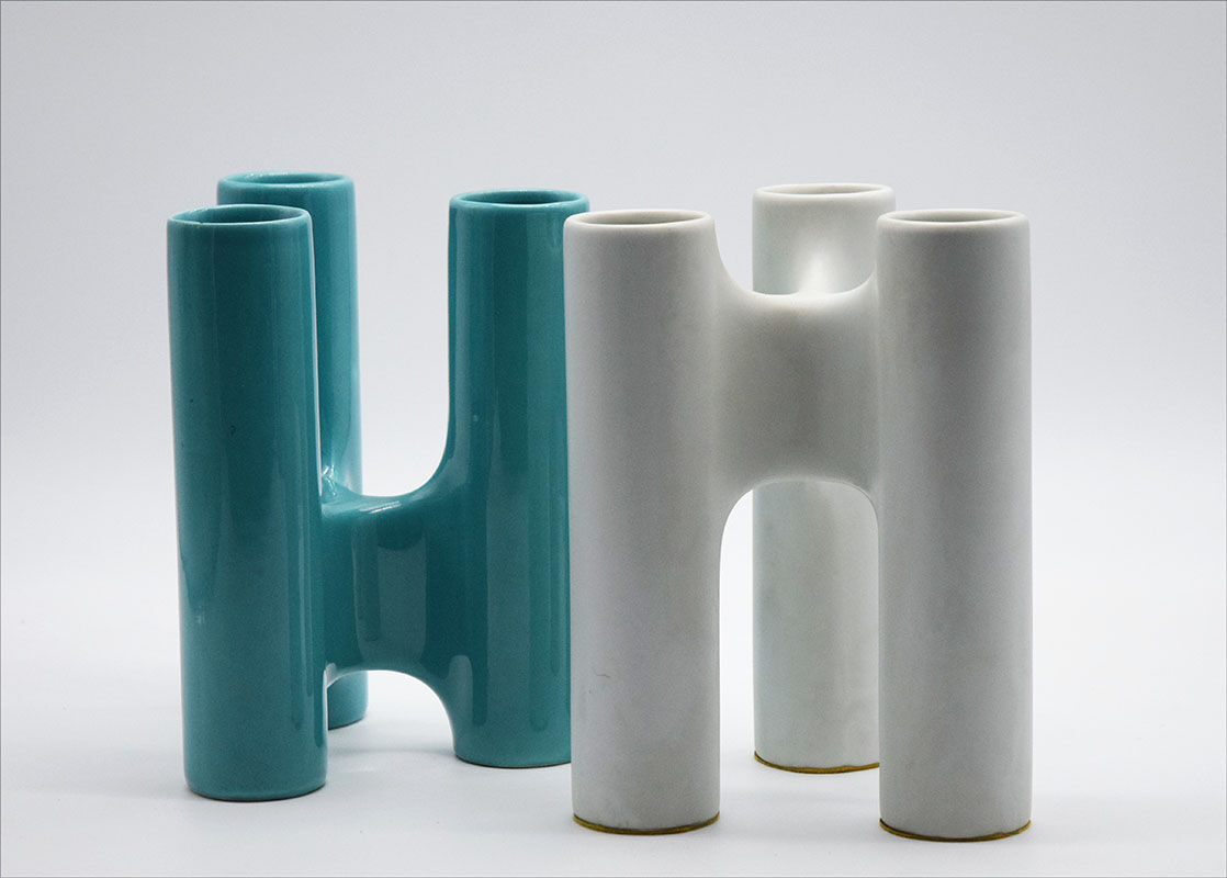 Interlocking ceramic vases by Enzo Bioli for Il Picchio, 1970s.