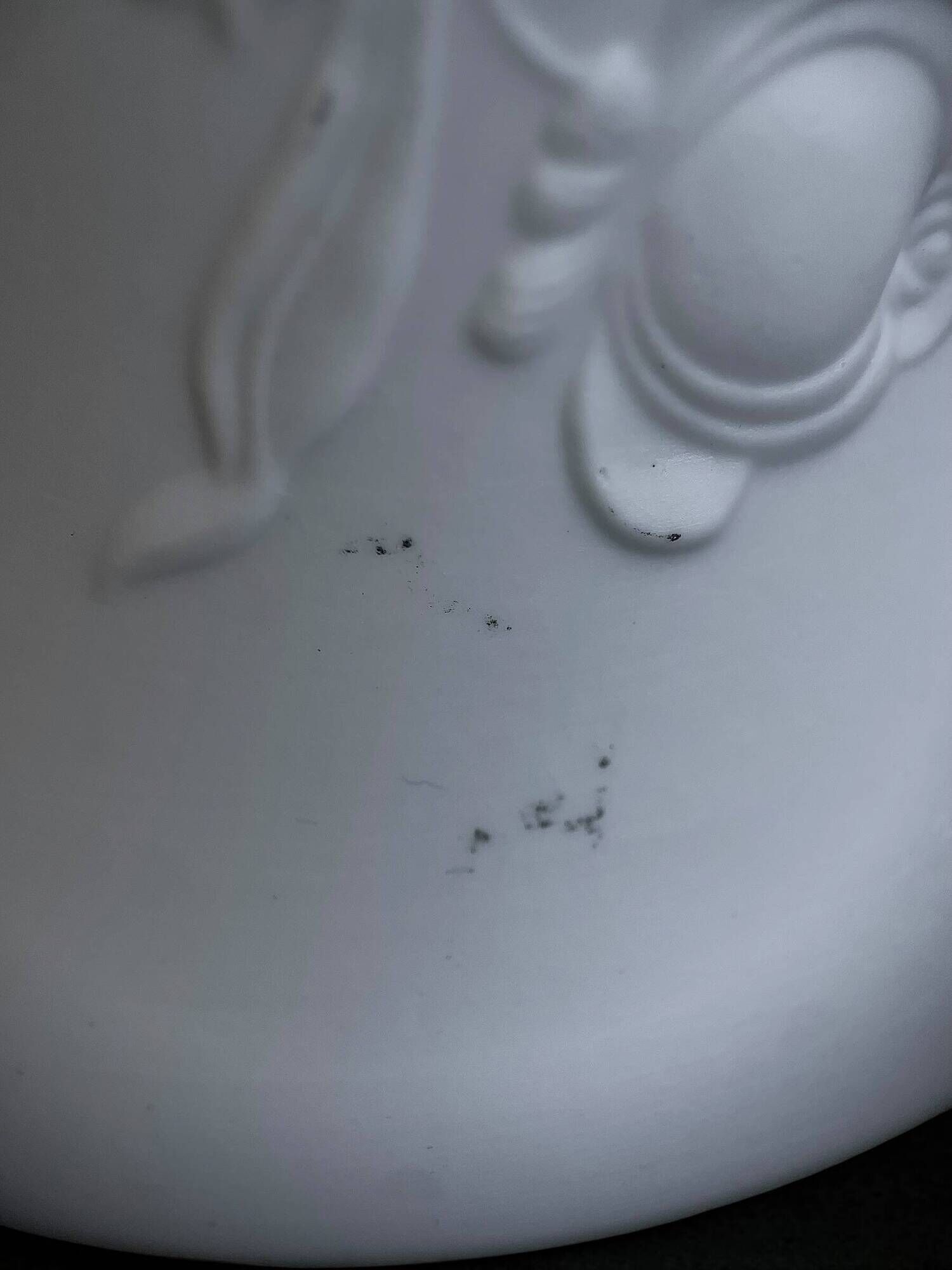 KAISER vase in biscuit porcelain with botanical relief, 1960s