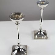 Gunnar Ander for Ystad-Metall: Pair of “Nysilver” candle holders, 1960s