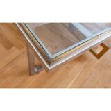 Marble and glass coffee table, Italy 1970s