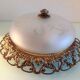 Round ceiling lamp in frosted glass art deco style