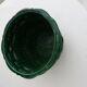 Green enamelled ceramic diramic pot cache signed b. Letalle, Saint Clement, France, numbered 4086.00, basket model, old