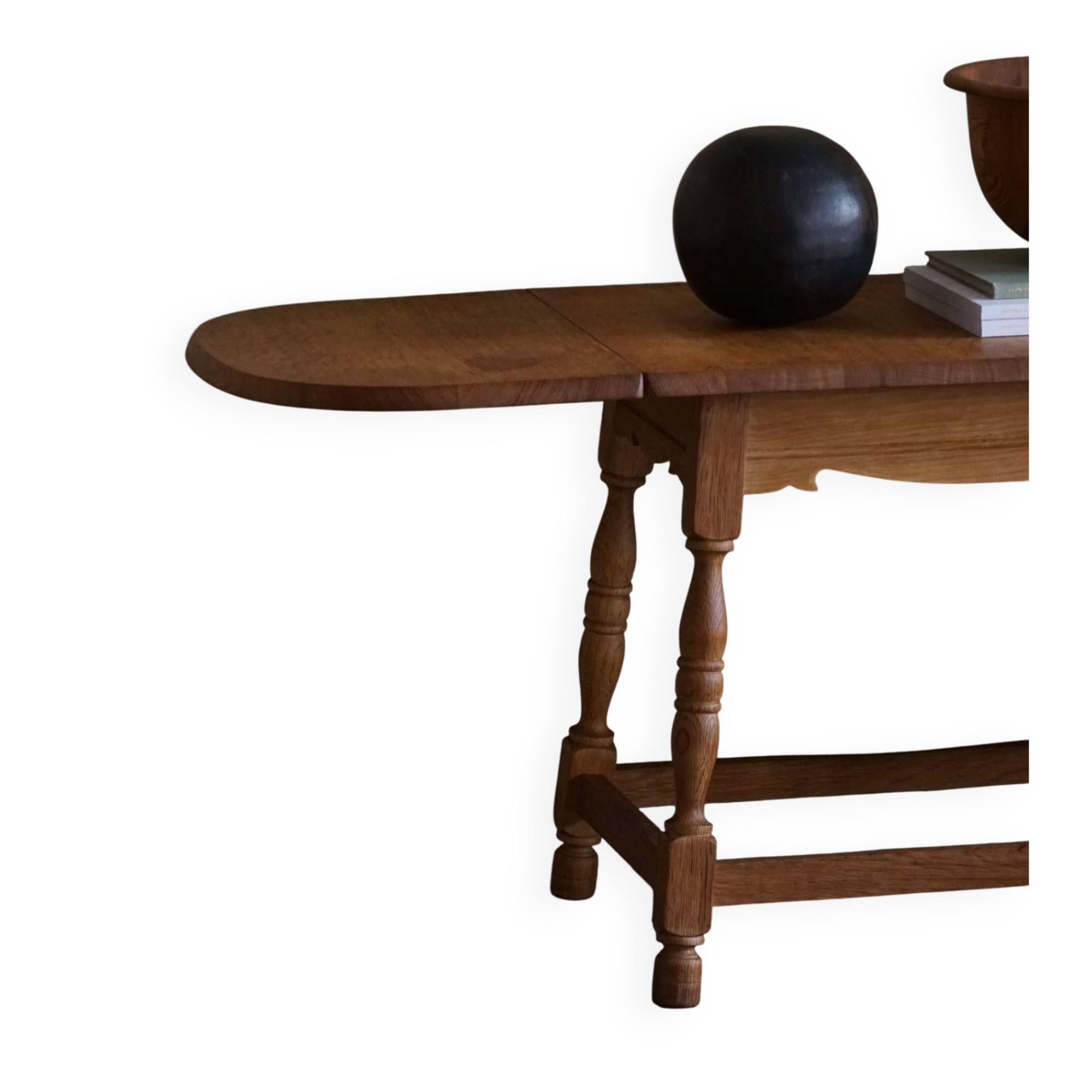 Danish mid-century folding side table in oak, Henning Kjærnulf, 1960s.