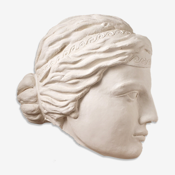 Woman's head in plaster