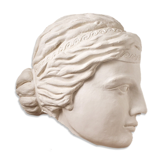 Woman's head in plaster