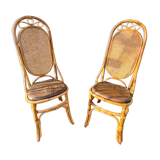 Pair of rattan chairs circa 1960
