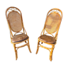 Paire de chaises en rotin vers 1960