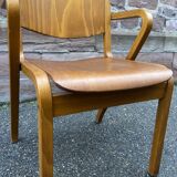 vintage Scandinavian wooden office armchair