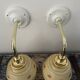 Pair of new electrified Art Deco wall lamps