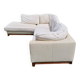 Roche Bobois leather sofa with fabric cushion