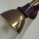 French Vintage Retro Mid Century Black & Gold 5 Arm Chandelier Glass Shades 5080