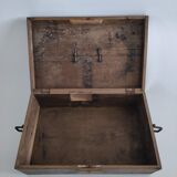 Old rectangular wooden tool case