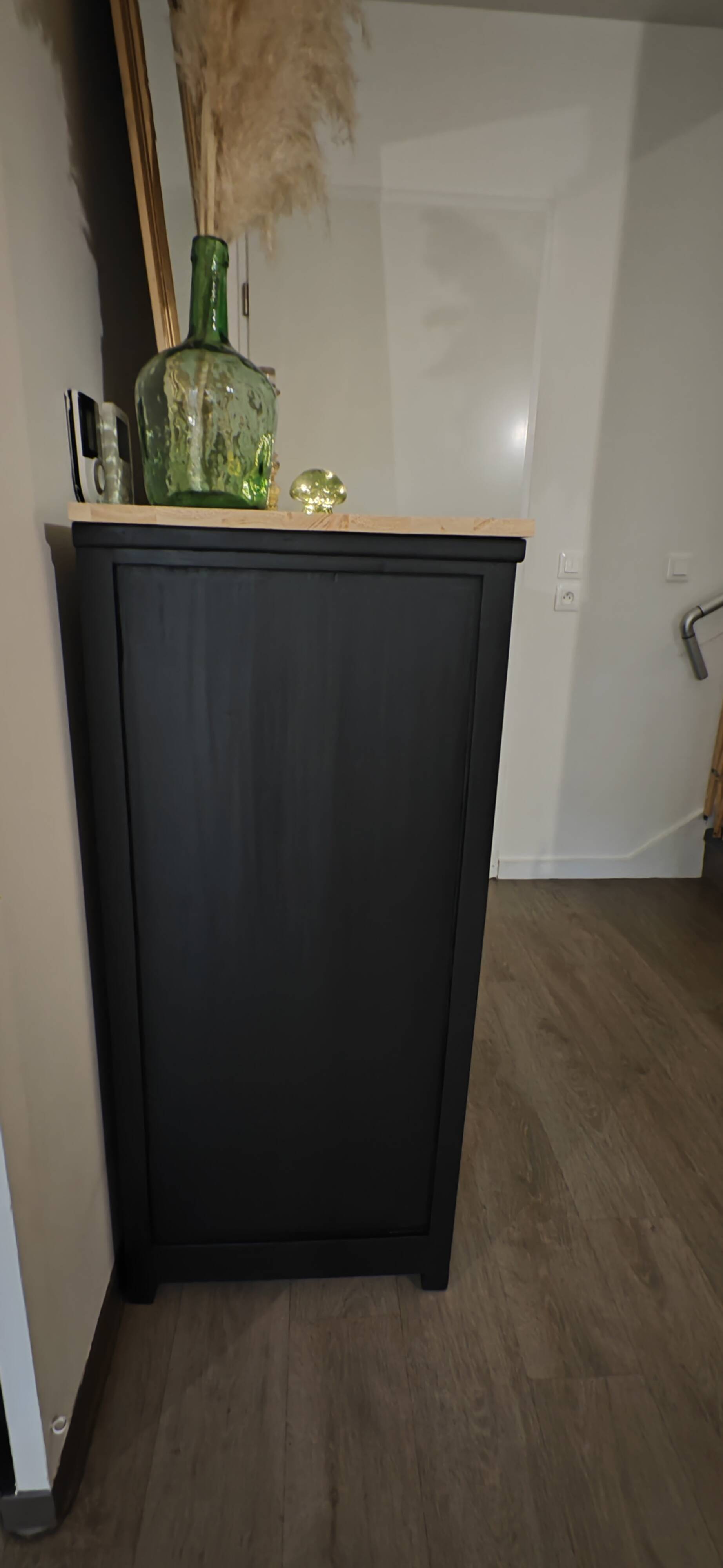 Parisian sideboard in black painted wood