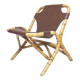 Vintage armchair bamboo rattan and leather